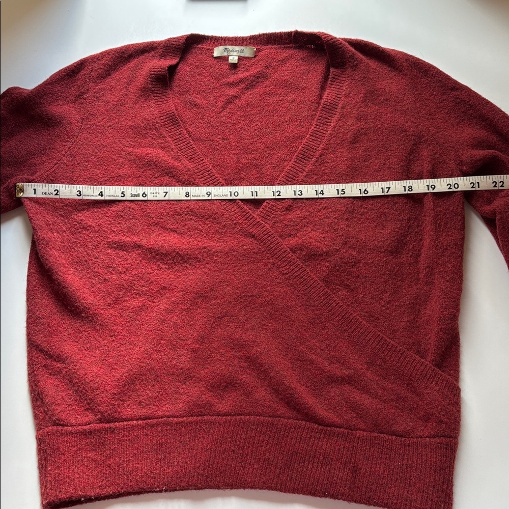 Madewell Deep Red V-Neck Sweater - Picture 5 of 7